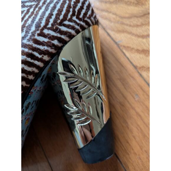 Irregular Choice Funky Artsy Boho Leather Bow Fringe Heels Sz 39 US 8 - 8.5 - Picture 5 of 7